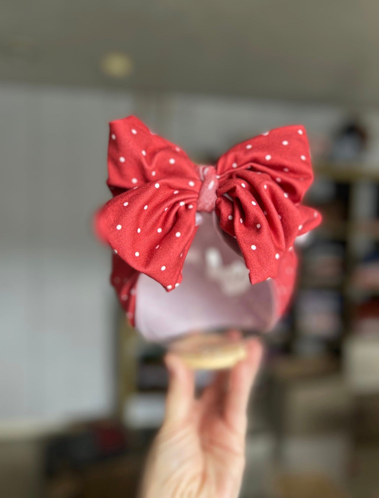 Sale! “Raspberry Seed Dots” Messy Bow Headwrap/Turban