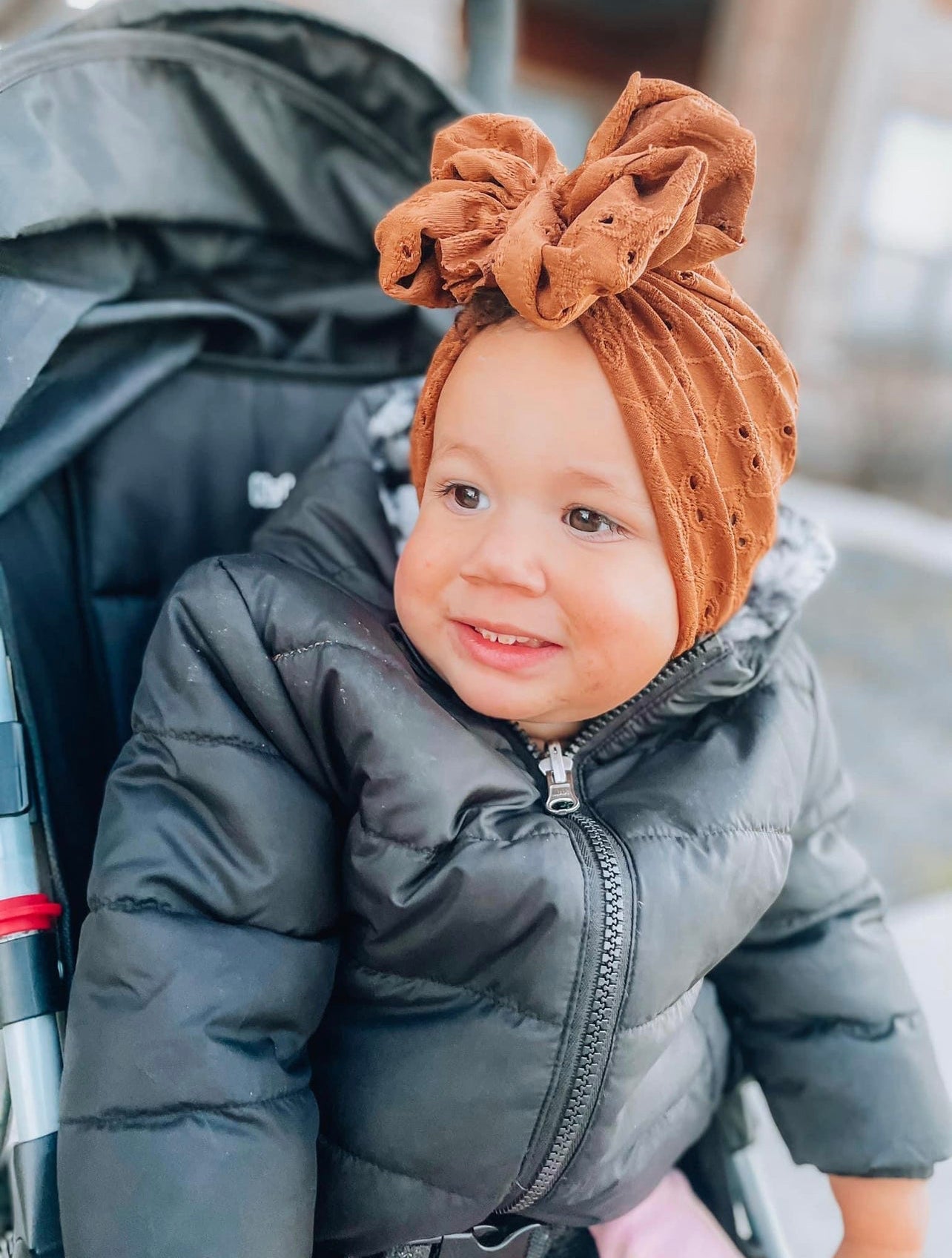 Sale! “Mocha Eyelet” Messy Bow Headwrap/Turban