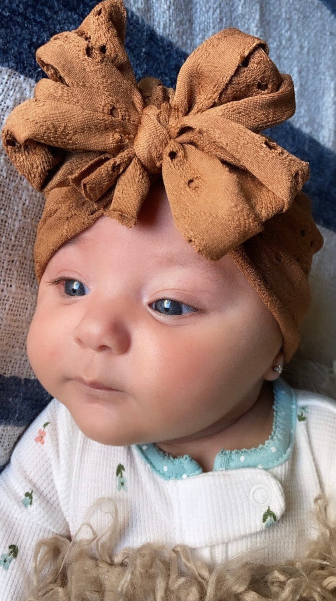 Sale! “Mocha Eyelet” Messy Bow Headwrap/Turban