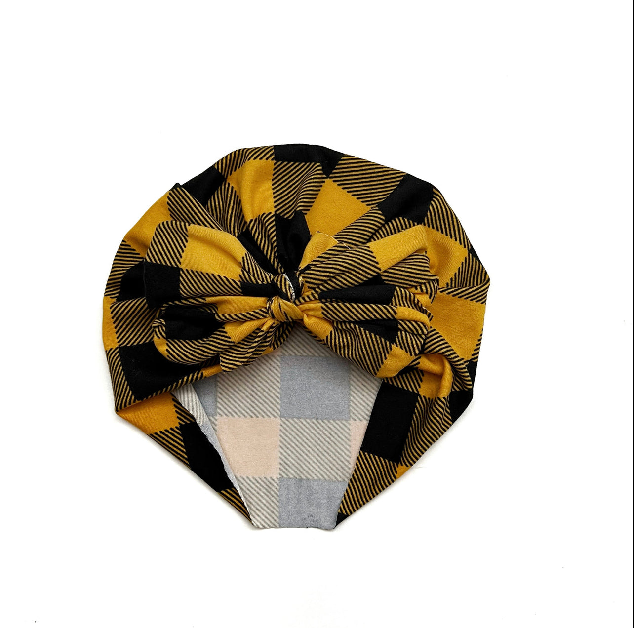 Sale! “Mustard Plaid” Messy Bow Headwrap/Turban