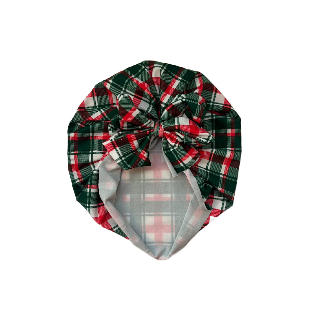 Sale! “Yuletide Plaid” Messy Bow Headwrap/Turban
